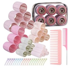 53 PCS 5 Sizes Travel Hair Curler Rollers